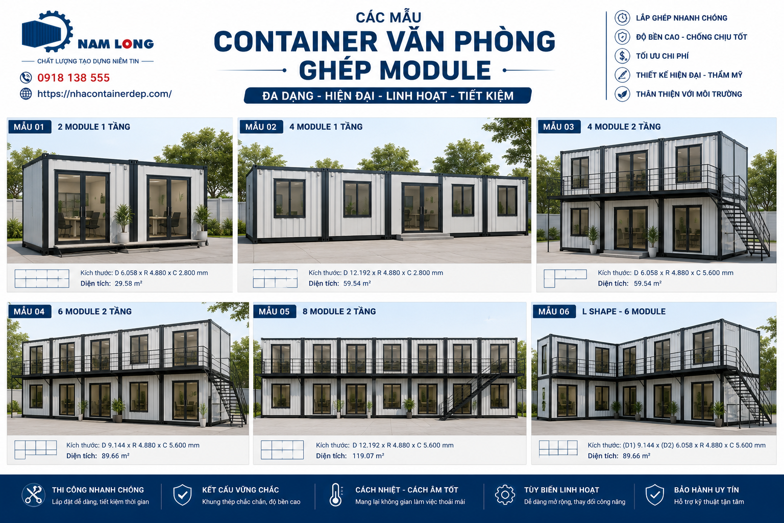 Các Mẫu Container Văn Phòng Ghép Module