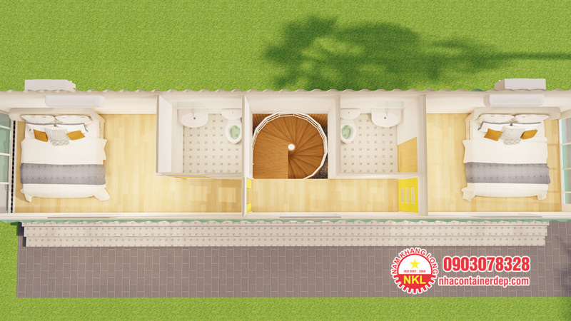 Cấu trúc nhà container 2 tầng 