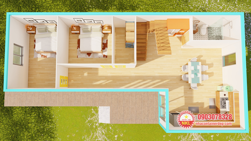 Cấu trúc nhà container chữ L