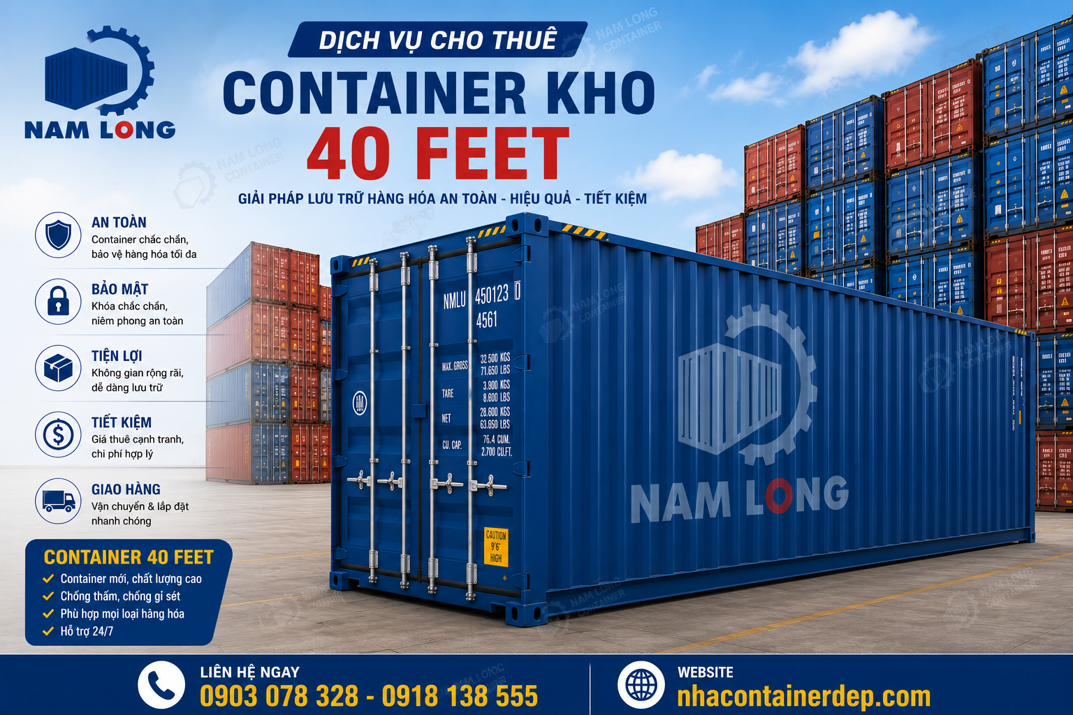 Lợi ích khi Cho Thuê Container Kho 40 Feet