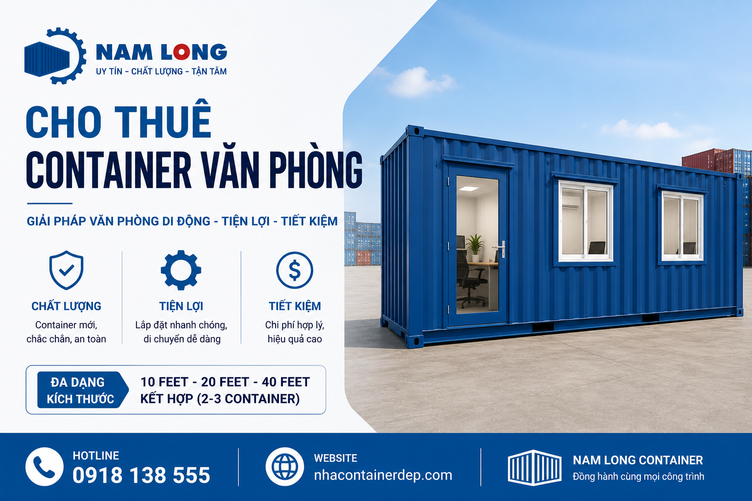 cho thuê container văn phòng tại Nam Long container