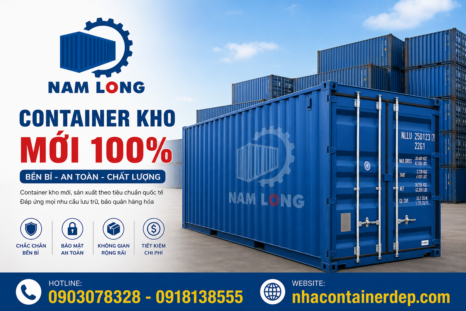 Container Kho Mới 20 feet chất lượng
