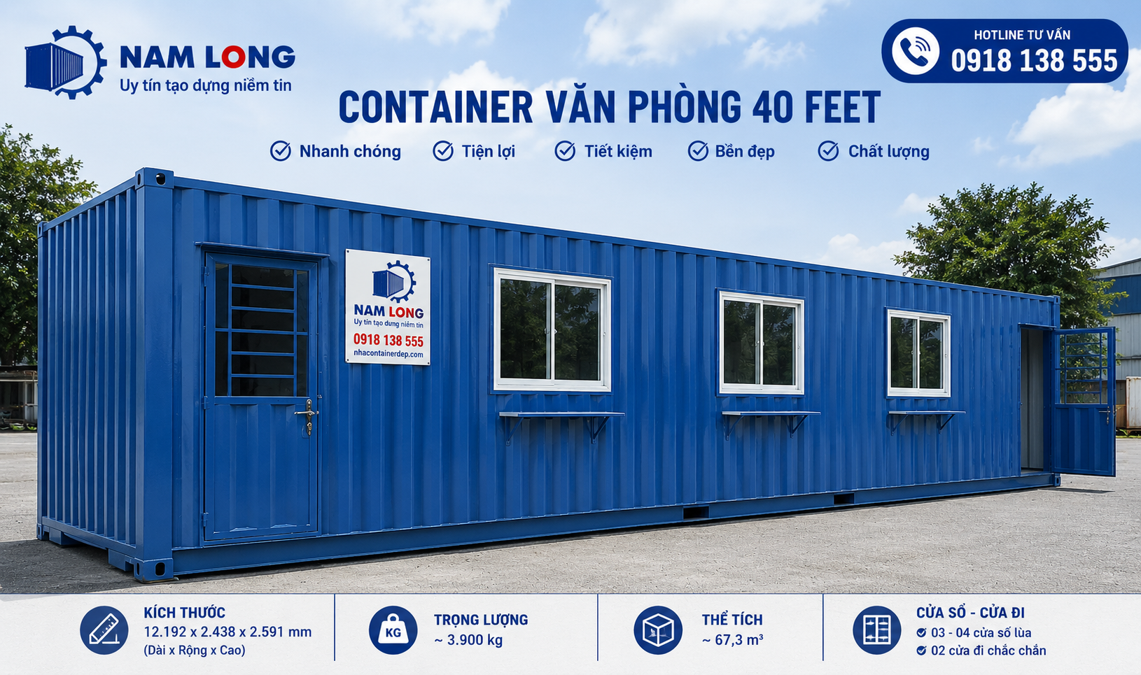 Ưu điểm container văn phòng 40 feet