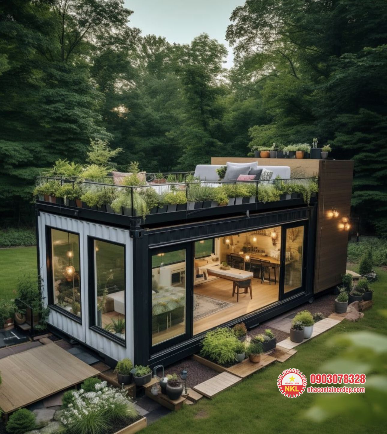 Mẫu nhà container sân vườn
