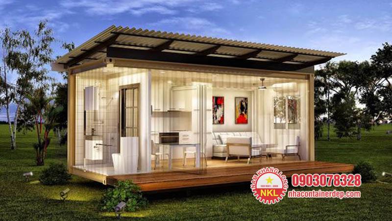 Nhà container mặt kính