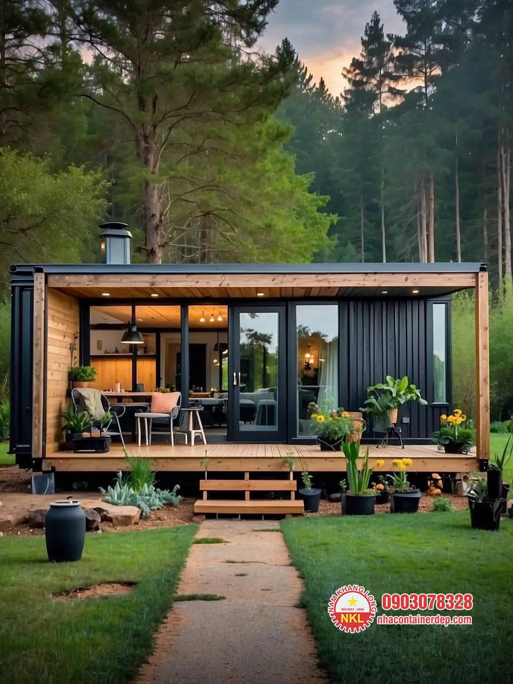 Nhà container kết hợp thiên nhiên