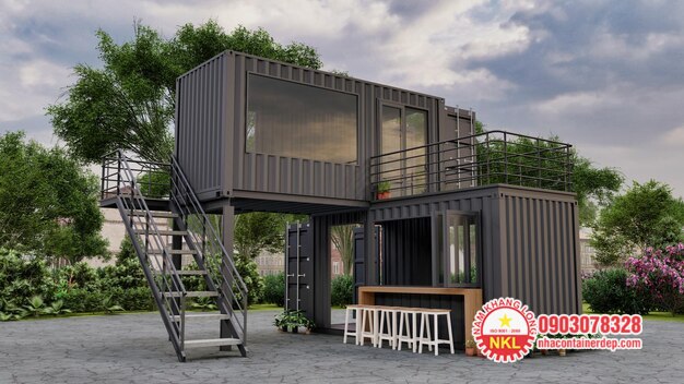 Nhà container 20 feet 2 tầng