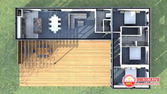 Nhà container 40 feet 2 phòng ngủ