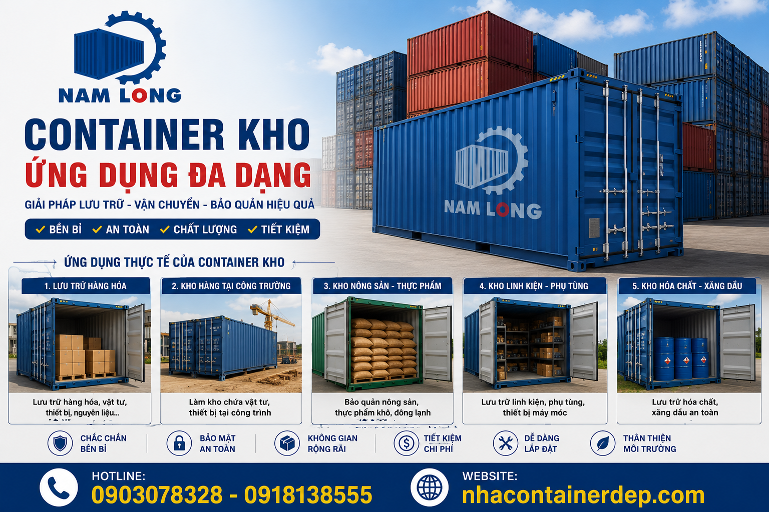 Sắp xếp hàng hóa khoa học trong container kho